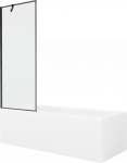 Vonia su sienele, laisvai pastatoma Mexen Cubik, 150 cm x 70 cm x 40 cm, stačiakampis, skaidri sp./balta sp.