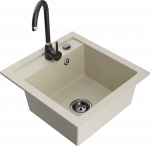 Plautuvė su virtuviniu mai&scaron;ytuvu Mexen Vito, granitas, 49 cm x 52 cm x 21 cm, smėlio sp.