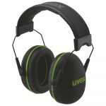 Apsauginės ausinės Uvex KX10, juoda sp./žalia sp., Universalus dydis