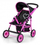 Lėlių vežimėlis Milly Mally Natalie Prestige, juoda sp./rožinė sp.