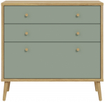 Komoda Forte Whenua, ąžuolo sp./žalia sp., 86.3 cm x 88.8 cm x 41.5 cm