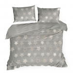 Patalynės užvalkalų komplektas Flano 4, sidabro sp., 70 x 80 cm, 200 x 220 cm