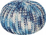 Pufas Beliani Conrad, balta sp./mėlyna sp., 50 cm x 50 cm x 35 cm