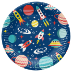 Vienkartinės lėk&scaron;tės PAW Space, &Oslash; 23 cm, 8 vnt.