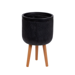 Gėlių vazonas Domoletti LT14486T-2S, keramika/molis, &Oslash; 37 cm, juoda sp.