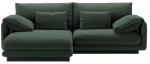 Kampinė sofa Micadoni Torino Structured, žalia sp., kairinė, 220 x 170 cm x 83 cm