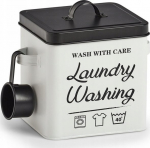 Daiktadėžė su dangčiu, daiktų saugojimo Zeller Laundry, balta/juoda, 25 x 15.5 x 18.1 cm