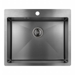 Virtuvinė plautuvė Laveo Marmara SAM_510T, Graphite, nerūdijantysis plienas, 59 cm x 51 cm x 19 cm, grafito sp.