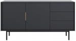 Komoda Viva VI02 2D3S, juoda sp., 82 cm x 154 cm x 39 cm