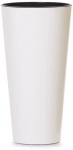 Gėlių vazonas Prosperplast Tubus Slim Shine, plastikinis, baltas