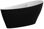 Vonia, laisvai pastatoma Besco Keya Black&White, 165 cm x 70 cm x 75 cm, ovalas, aukso/balta