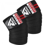 Tvarstis RDX Knee Wraps, Universalus, juoda/raudona