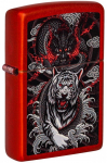 Žiebtuvėlis Zippo Dragon Tiger Design 48933, juoda sp./raudona sp./pilka sp.