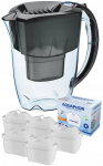 Vandens filtravimo indas, su kasetėmis Aquaphor Amethyst Maxfor+, 2.8 l, skaidri sp./juoda sp.