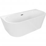 Vonia su sienele, laisvai pastatoma Mexen Oval Plus, 170 cm x 80 cm x 58 cm, ovalas, balta sp./pilka sp.
