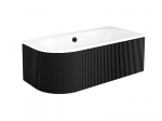 Vonia, įmontuojama Besco Avita Right, 170 cm x 75 cm x 55.5 cm, asimetrinė, balta sp./juoda sp.
