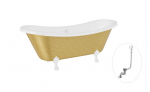Vonia, laisvai pastatoma Besco Amelia Glam, 190 cm x 77 cm x 69 cm, ovalas, aukso sp./balta sp.