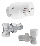 Kampinis termostatinis rinkinys su i&scaron;ankstiniu nustatymu Ferro, montuojamas ant pavir&scaron;iaus, balta sp., 0 - 29 &deg;C