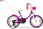 Vaiki&scaron;kas dviratukas su papildomais ratukais, vaikų Tabou Miss CS Alu, balta sp./violetinė sp., 12"