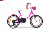 Vaiki&scaron;kas dviratukas su papildomais ratukais, vaikų Tabou Miss CS Alu, balta sp./rožinė sp., 12"