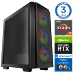 Stacionarus kompiuteris Intop AMD Ryzen 7 8700F, DDR5 32 GB, SSD 2 TB, Nvidia GeForce RTX 3050 6 GB GDDR6, Windows 11 Home