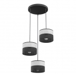 &Scaron;viestuvas lubų Emibig Karbon Premium, E27, 3 x 15 W, juoda sp./pilka sp.