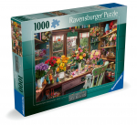 Dėlionė Ravensburger The Flower Arrangers Shed, 50 cm x 70 cm, 1000 vnt., įvairių spalvų