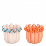 Gėlių vazonas Mica OLORA 1191979, keramika, &Oslash; 10.5 cm, oranžinė sp./rožinė sp.