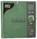 Popierinės servetėlės Pap Star Daily Collection, 24 cm x 24 cm, žalia sp., 20 vnt.