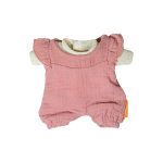 Drabužių lėlei rinkinys Miniland Dungaree & Shorts, balta sp./rožinė sp.