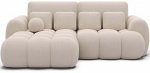 Kampinė sofa - lova Covelion Velvet Calmora 18, smėlio sp., kairinė, 167 x 260 cm x 105 cm