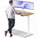 Kompiuterio stalas reguliuojamo auk&scaron;čio Desktronic HomePro, 140 cm x 70 cm, 63 - 128 cm, ąžuolo sp./balta sp.