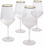 Vyno taurių komplektas Hermia Nish, stiklas, 0.53 l, 4 vnt., aukso sp.