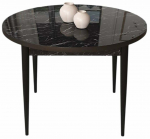 Valgomojo stalas Kalune Design Tor, juoda sp./marmuro sp., 90 cm x 90 cm x 75 cm