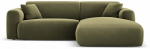 Kampinė sofa Cosmopolitan Design Nolio, &scaron;viesiai žalia sp., de&scaron;ininė, 170 x 235 cm x 72 cm
