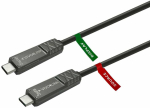 Optinis kabelis Vivolink PROUSBCMM15OP USB Type-C Male (vyri&scaron;ka), USB Type-C Male (vyri&scaron;ka), 15 m, juoda sp.