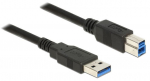 Laidas Delock USB-A - USB-B USB 3.0 A male, USB 3.0 B male, 3 m, juoda sp.