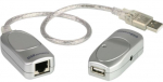 Adapteris Aten Cat 5 Extender USB male / USB female, RJ-45 male, sidabro sp.