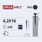 Savisriegis Haushalt, 4.2 mm x 16 mm, 30 vnt.