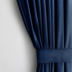 Naktinė užuolaida, su rai&scaron;čiu Restilo Velvet, tamsiai mėlyna sp., 140 cm x 270 cm