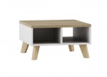 Žurnalinis staliukas Cama Meble Lotta 60, ąžuolo sp./balta sp., 60 cm x 60 cm x 35 cm