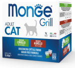 &Scaron;lapias kačių maistas Monge Adult Cat Grill, ėriena/triu&scaron;iena, 0.085 kg x 12 vnt.