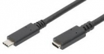 Kabelis Assmann Digitus, 2 x USB-C female, 200 cm, juoda sp.