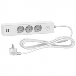 Buitinis ilgintuvas Schneider Electric, 3 x 1 mm&sup2;, 1.5 m, 3 lizdų, 2USB