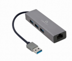 &Scaron;akotuvas Gembird A-AMU3-LAN-01 USB 3.0, USB 3.0, 0.18 m, pilka sp.