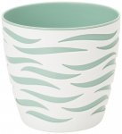 Gėlių vazonas Sahara Duo, plastikinis, baltas/žalias