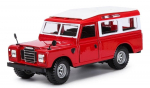 Žaislinis visureigis Bburago Land Rover, 1:24, balta sp./juoda sp./raudona sp.