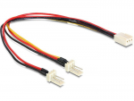 Tinklo kabelis Delock Fan Power Splitter 3 Pin Molex Male, 3 Pin Molex Female, 0.22 m, įvairių spalvų