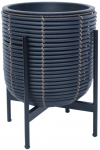 Gėlių vazonas Home4you Wicker 38106, plastikinis/metalas, &Oslash; 30 cm, juoda sp.