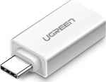 Adapteris Ugreen USB-C - USB 30155 USB-C male, USB female, sidabro sp.